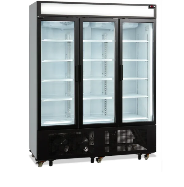 3-dørs displaykøler med lystop FSC1600H, set forfra