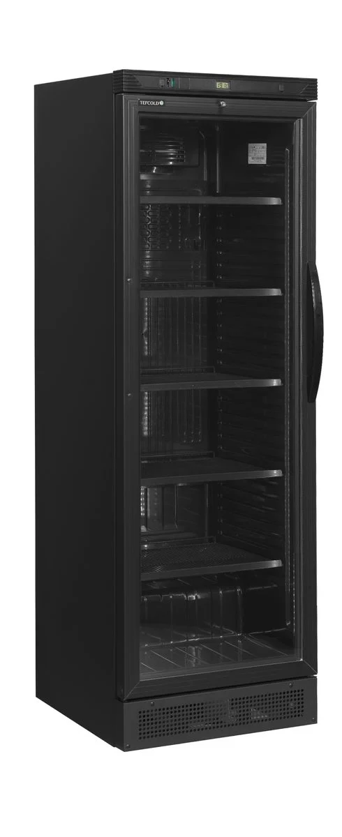 Flaskekøleskab, venstrehængt dør CEV425 BLACK L/H, set forfra