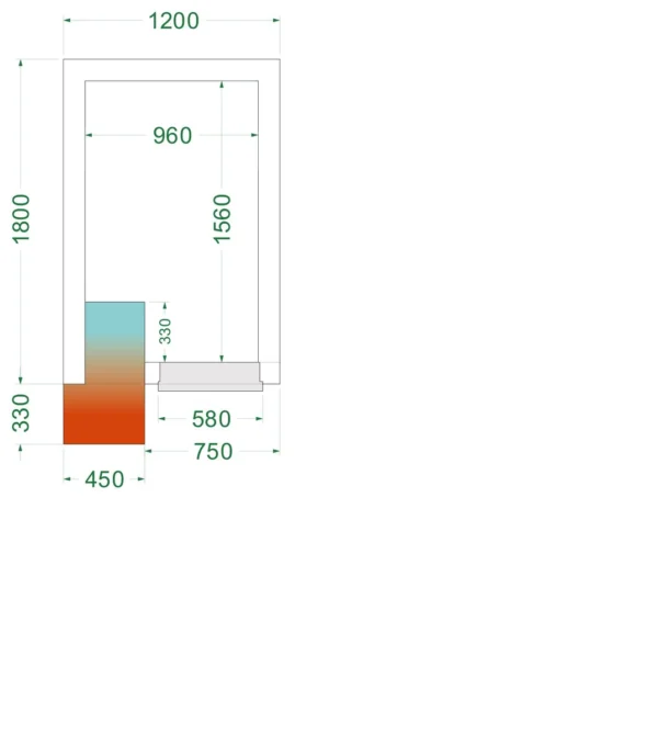Fryserum CRNF1218, set forfra