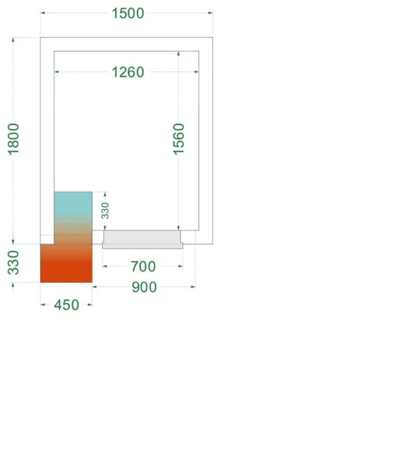 Fryserum CRNF1518, set forfra