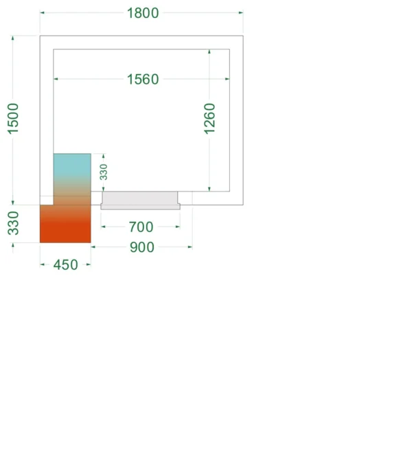 Fryserum CRNF1815, set forfra