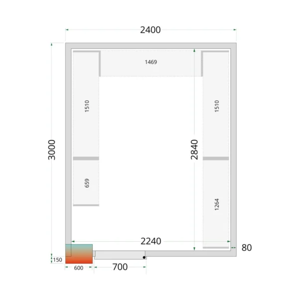 CRPF2430 Shelf Rack System Kit, set forfra
