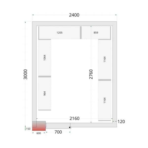 CRNF2430 Shelf Rack System Kit, set forfra