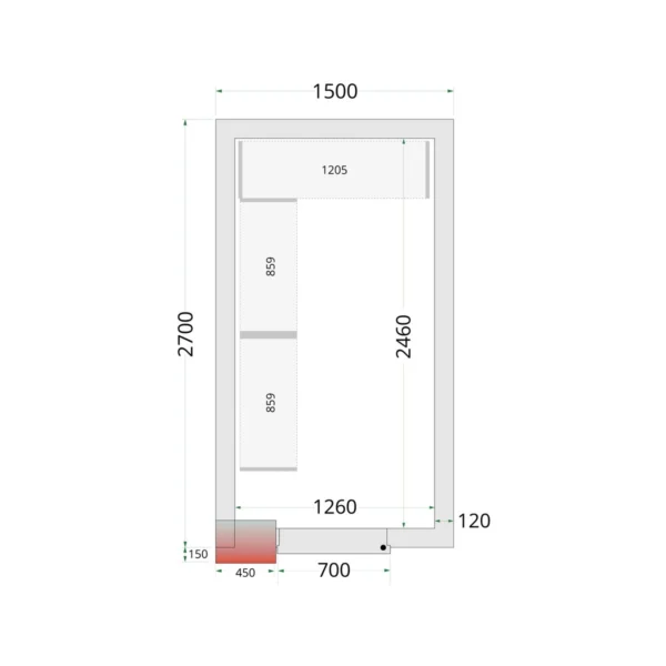 CRNF1527 Shelf Rack System Kit, set forfra