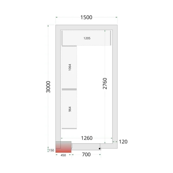CRNF1530 Shelf Rack System Kit, set forfra