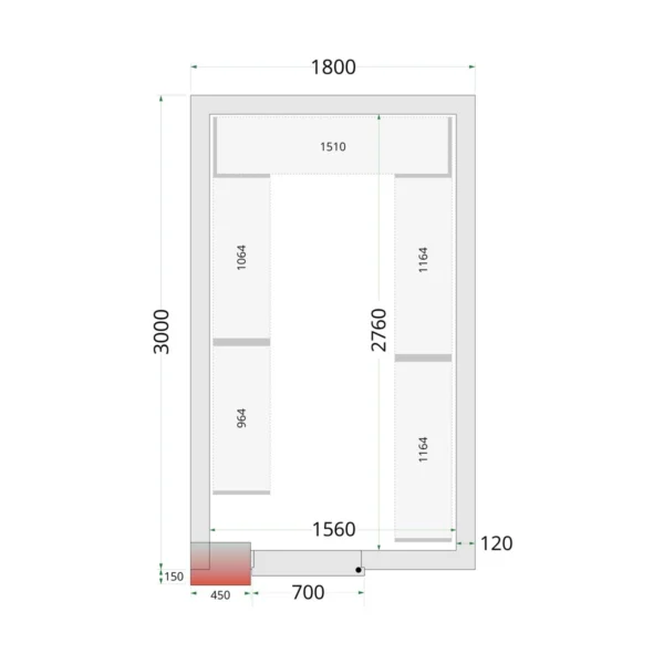 CRNF1830 Shelf Rack System Kit, set forfra