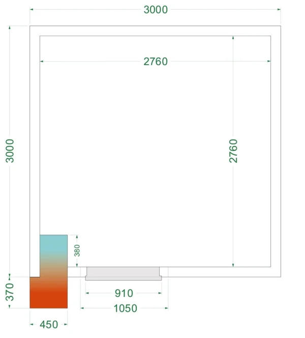 Fryserum CRNF3030WD, set forfra