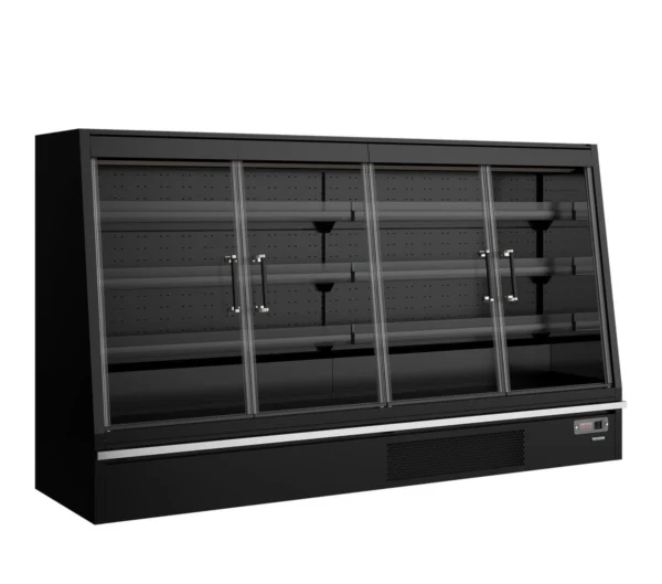 Multideck køler til supermarked Galaxy+ GPL26FGD Black / DF, set forfra