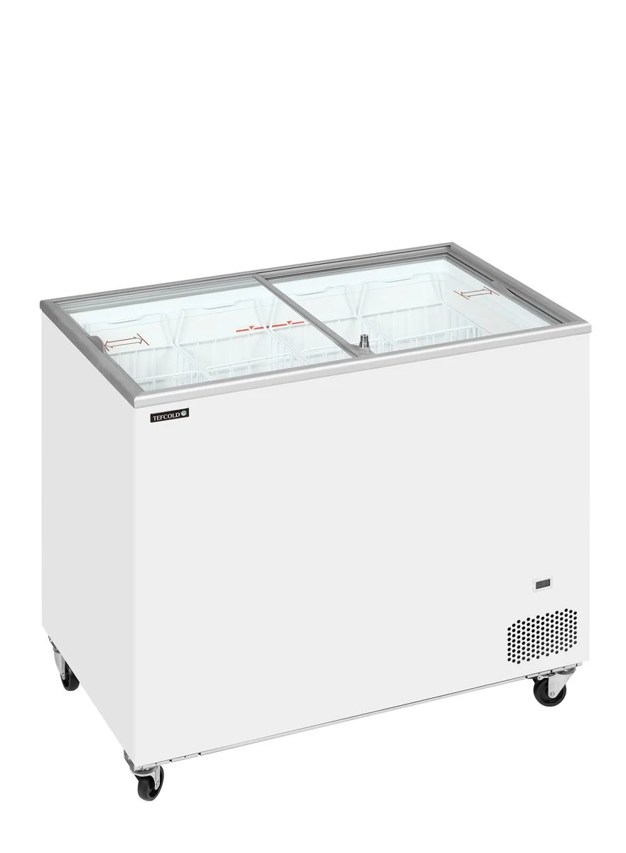 Isfryser IC302SC med buet glaslåg og 255 liter til pakket is
