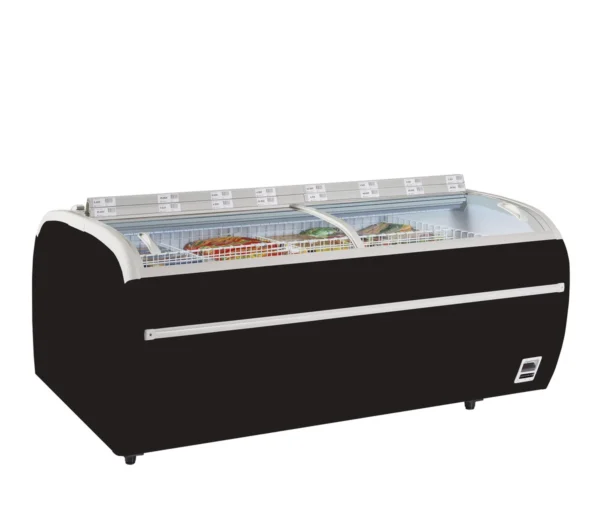 Supermarkedsfryser i sort TWIN 220B-F, set forfra