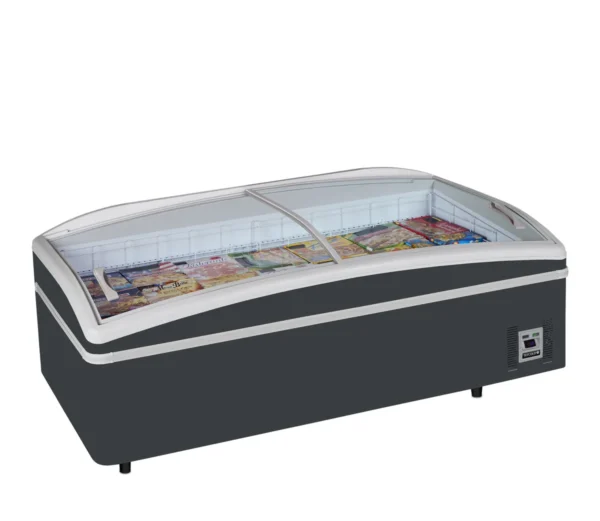 Supermarkedskøler / -fryser i antracit SHALLOW HEAD A-CF, set forfra